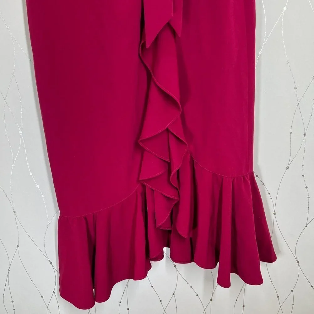 Cinq a Sept Maroon Dark Pink Nanon Tulip Midi Dress $450 - Picture 12 of 16